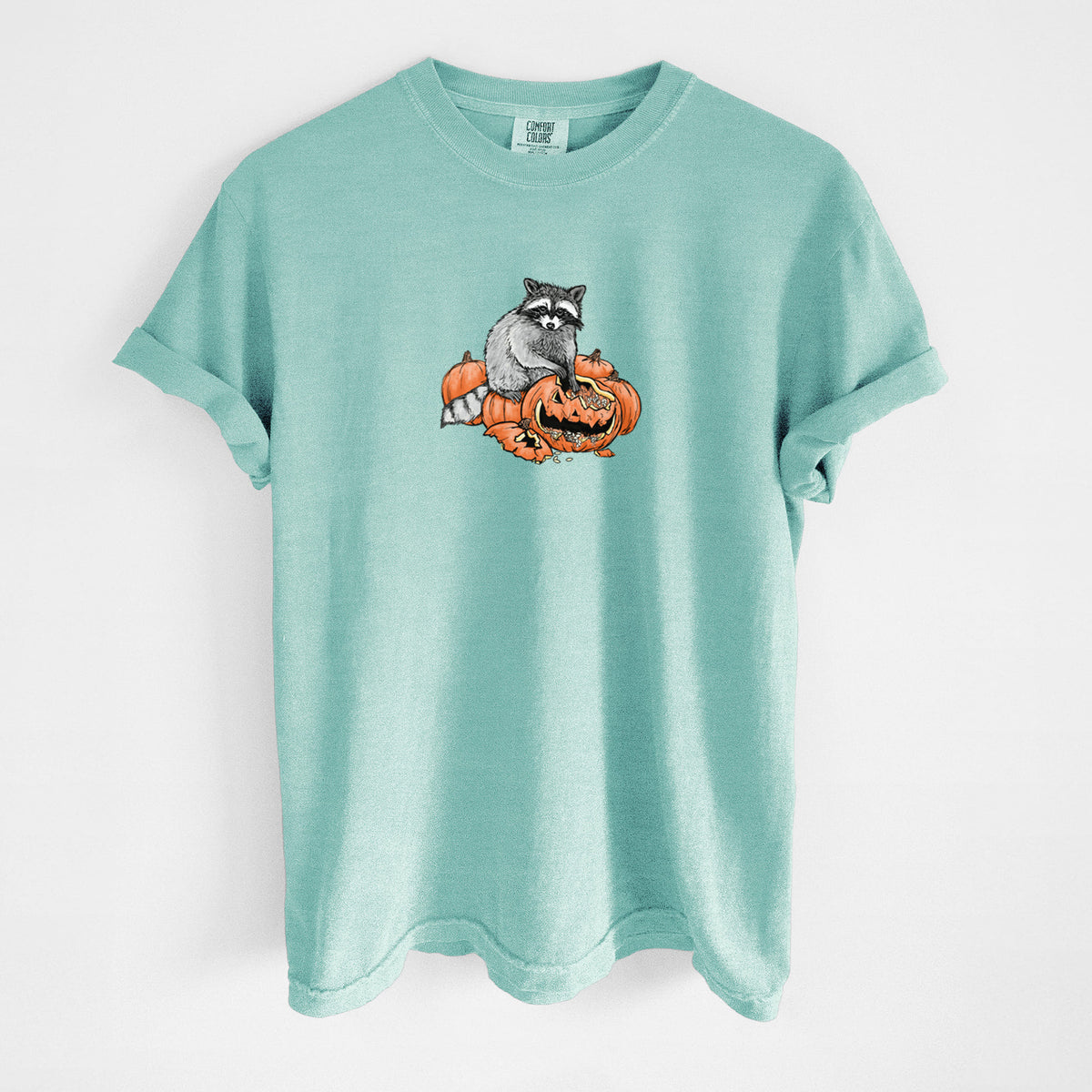 The Raccoon and the Jack-o'-Lantern - Unisex Comfort Colors Garment-Dyed Heavyweight T-shirt