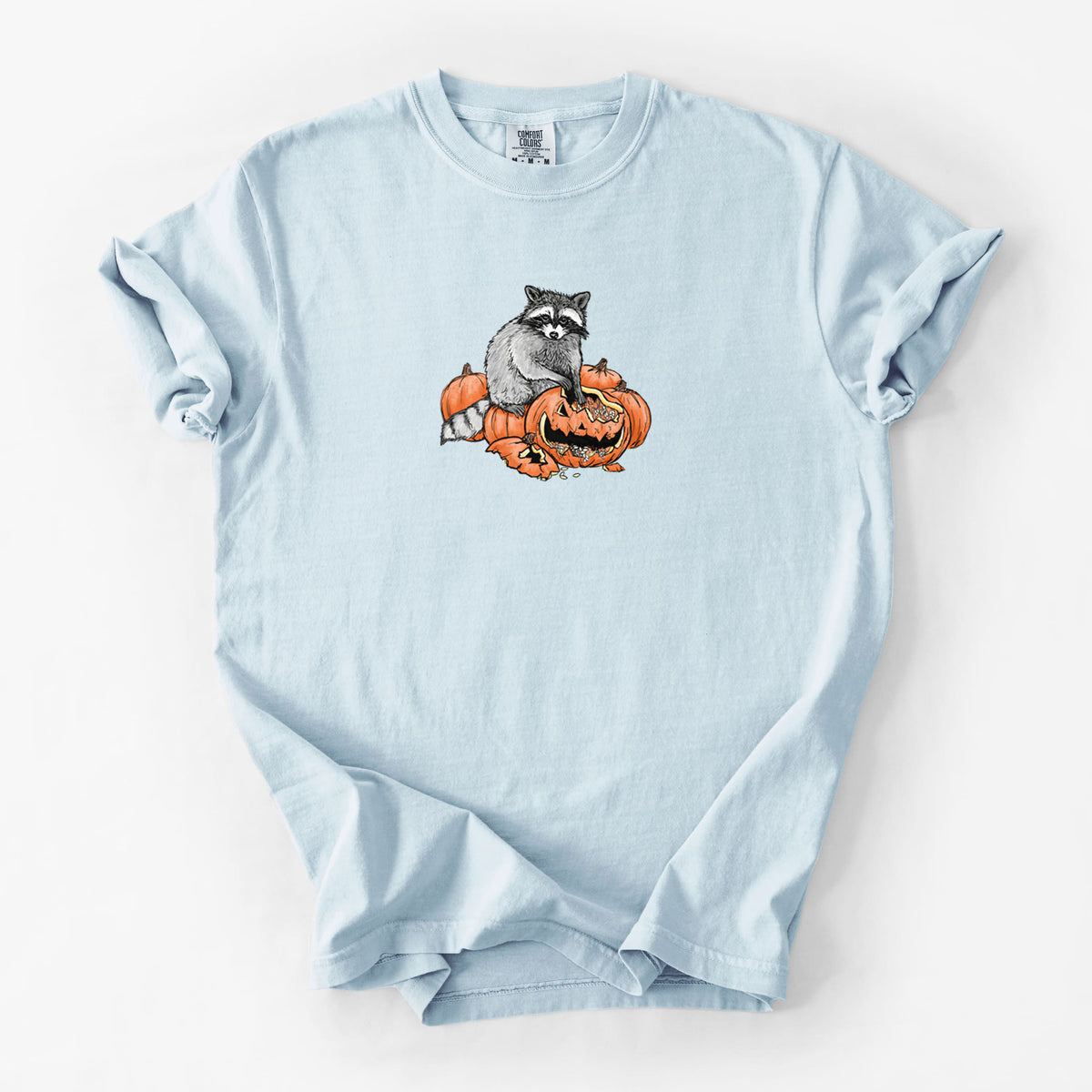 The Raccoon and the Jack-o'-Lantern - Unisex Comfort Colors Garment-Dyed Heavyweight T-shirt