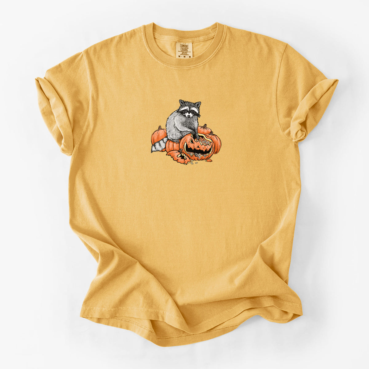 The Raccoon and the Jack-o'-Lantern - Unisex Comfort Colors Garment-Dyed Heavyweight T-shirt