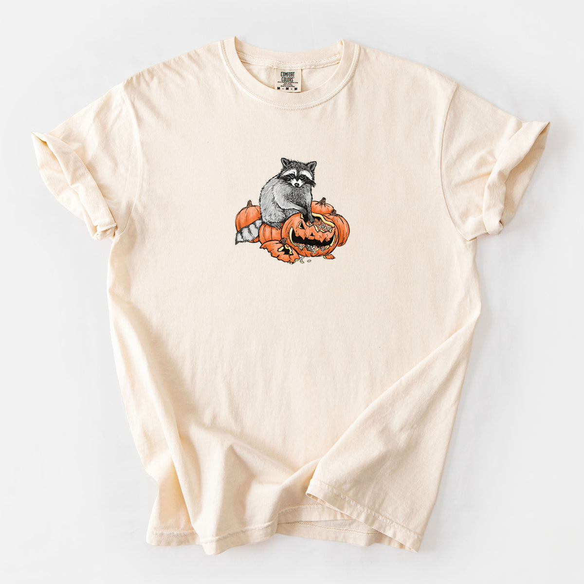 The Raccoon and the Jack-o'-Lantern - Unisex Comfort Colors Garment-Dyed Heavyweight T-shirt