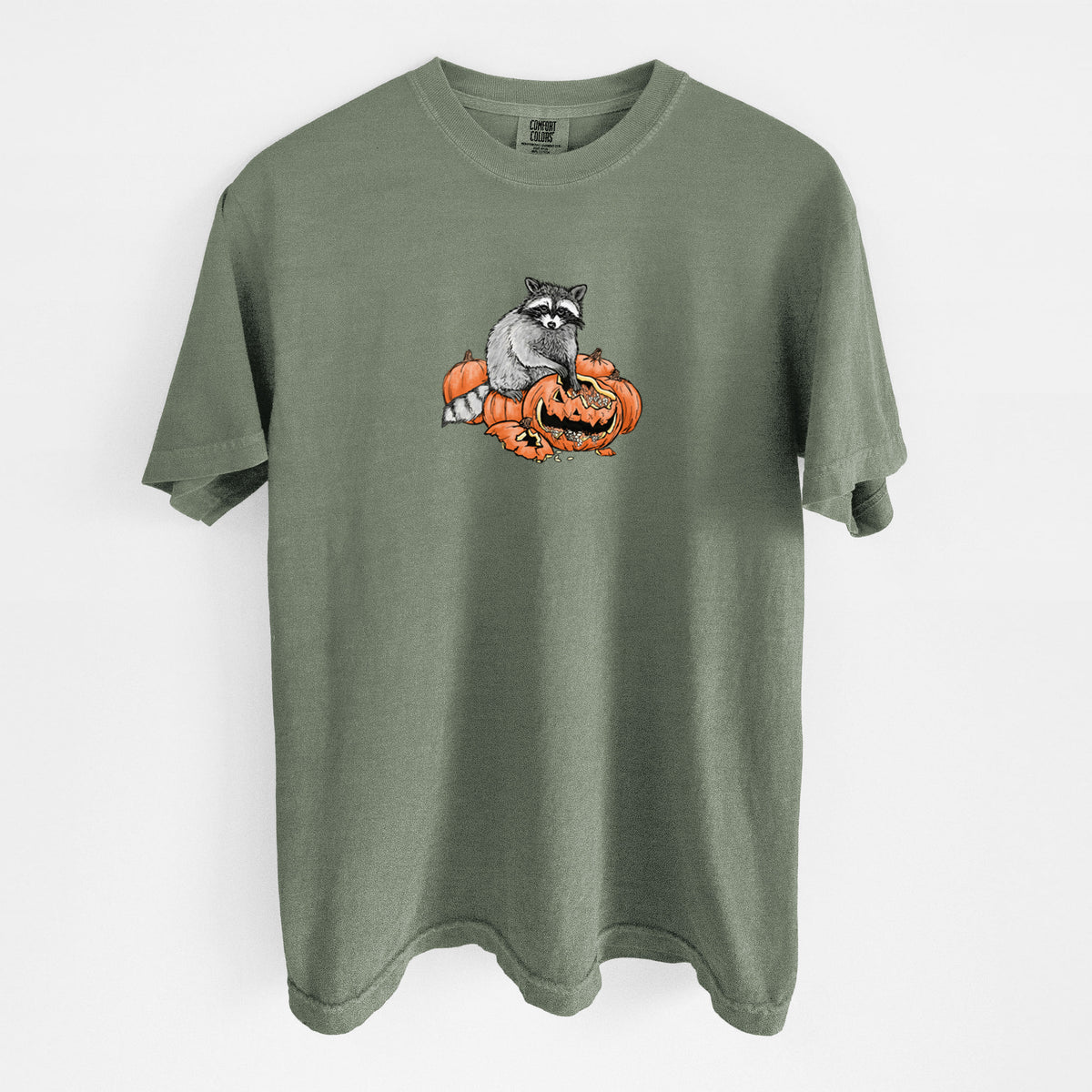 The Raccoon and the Jack-o'-Lantern - Unisex Comfort Colors Garment-Dyed Heavyweight T-shirt