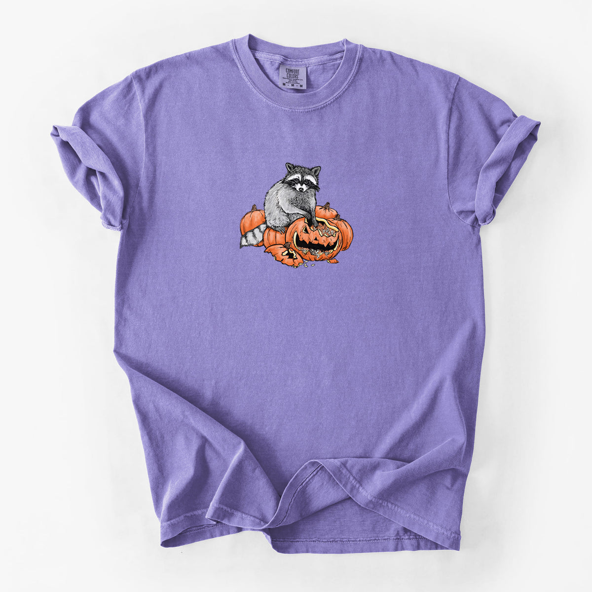 The Raccoon and the Jack-o'-Lantern - Unisex Comfort Colors Garment-Dyed Heavyweight T-shirt