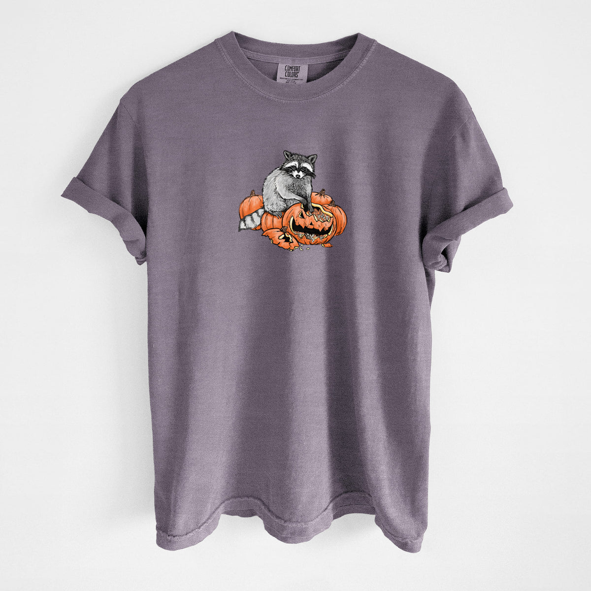 The Raccoon and the Jack-o'-Lantern - Unisex Comfort Colors Garment-Dyed Heavyweight T-shirt