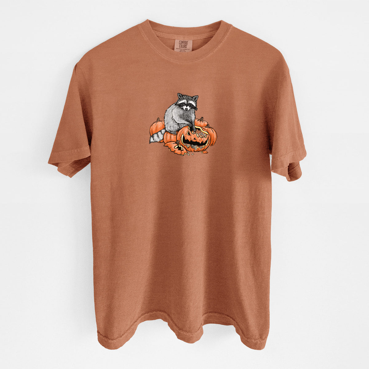 The Raccoon and the Jack-o'-Lantern - Unisex Comfort Colors Garment-Dyed Heavyweight T-shirt