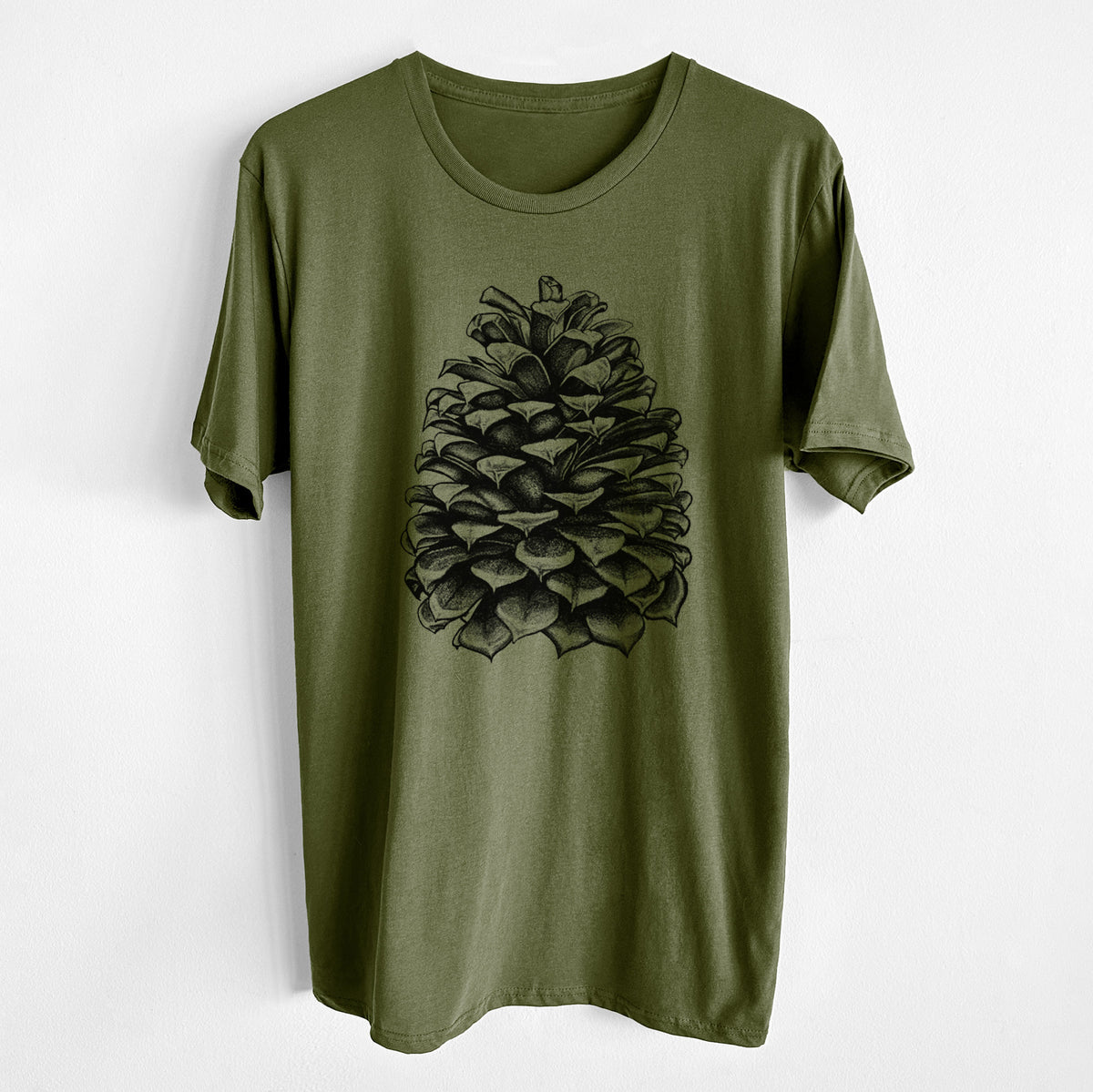 CLOSEOUT - Pinus Jeffreyi - Jeffrey Pine Cone - Unisex Crewneck - Made in USA - 100% Organic Cotton