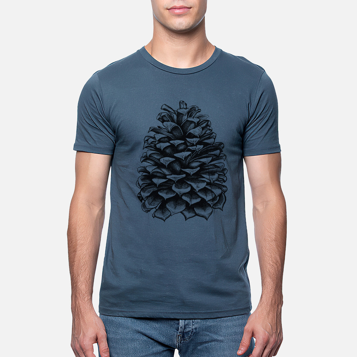 CLOSEOUT - Pinus Jeffreyi - Jeffrey Pine Cone - Unisex Crewneck - Made in USA - 100% Organic Cotton