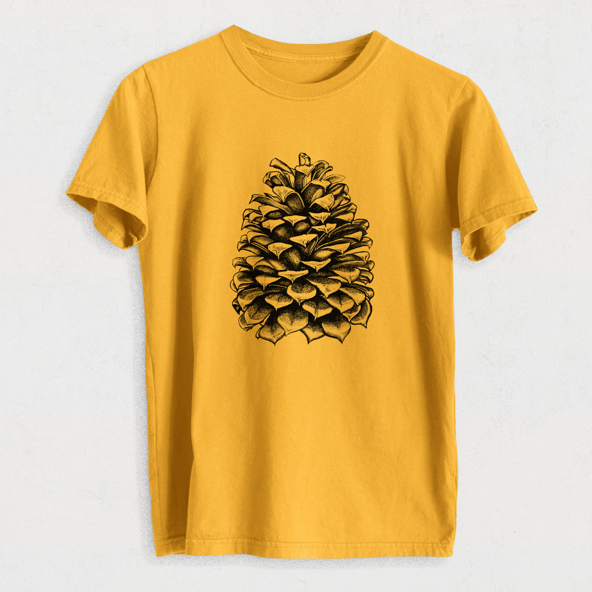 Pinus Jeffreyi - Jeffrey Pine Cone - Heavyweight Men&#39;s 100% Organic Cotton Tee