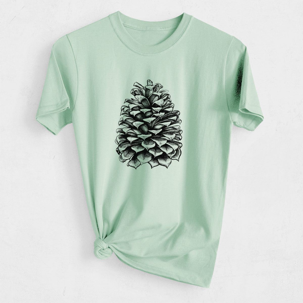 Pinus Jeffreyi - Jeffrey Pine Cone - Heavyweight Men&#39;s 100% Organic Cotton Tee