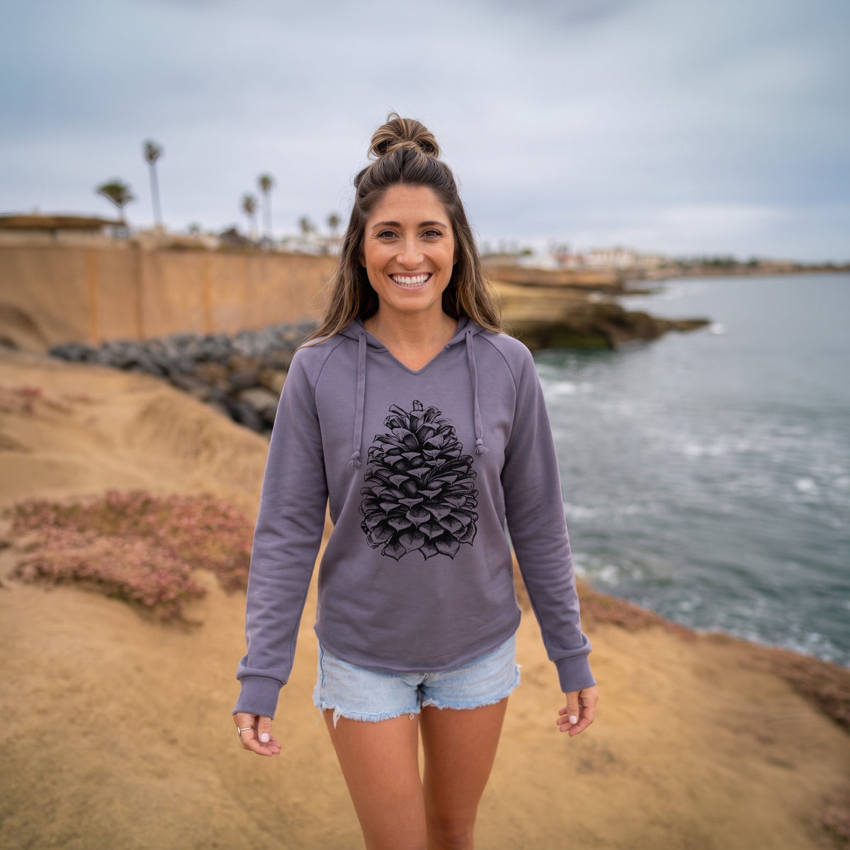 Pinus Jeffreyi - Jeffrey Pine Cone - Cali Wave Hooded Sweatshirt