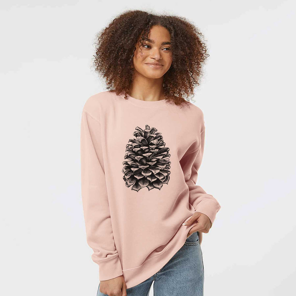 Pinus Jeffreyi - Jeffrey Pine Cone - Unisex Pigment Dyed Crew Sweatshirt