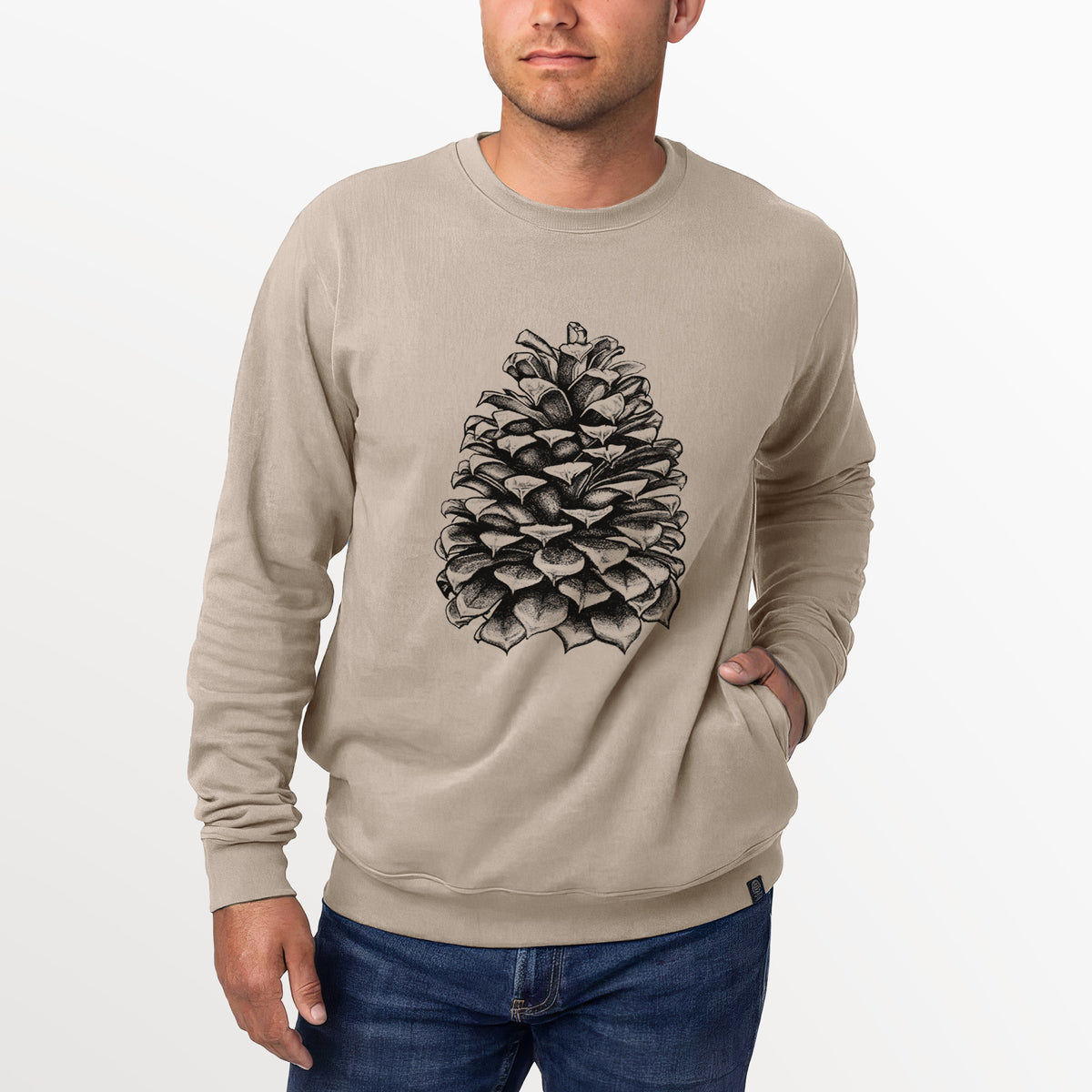 Pinus Jeffreyi - Jeffrey Pine Cone  - Unisex Reclaimed Crewneck Sweatshirt