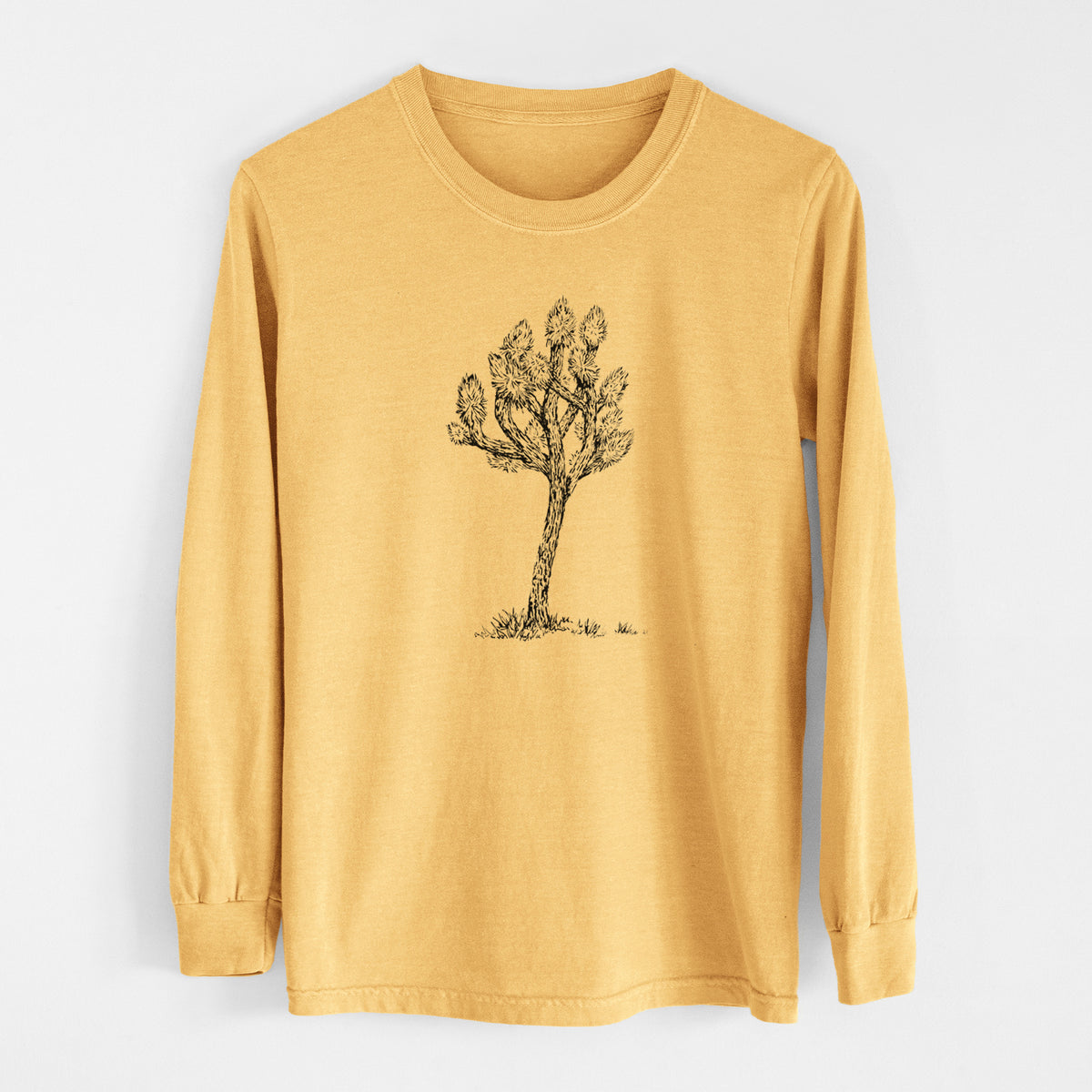 Yucca brevifolia - Joshua Tree - Men&#39;s Heavyweight 100% Cotton Long Sleeve