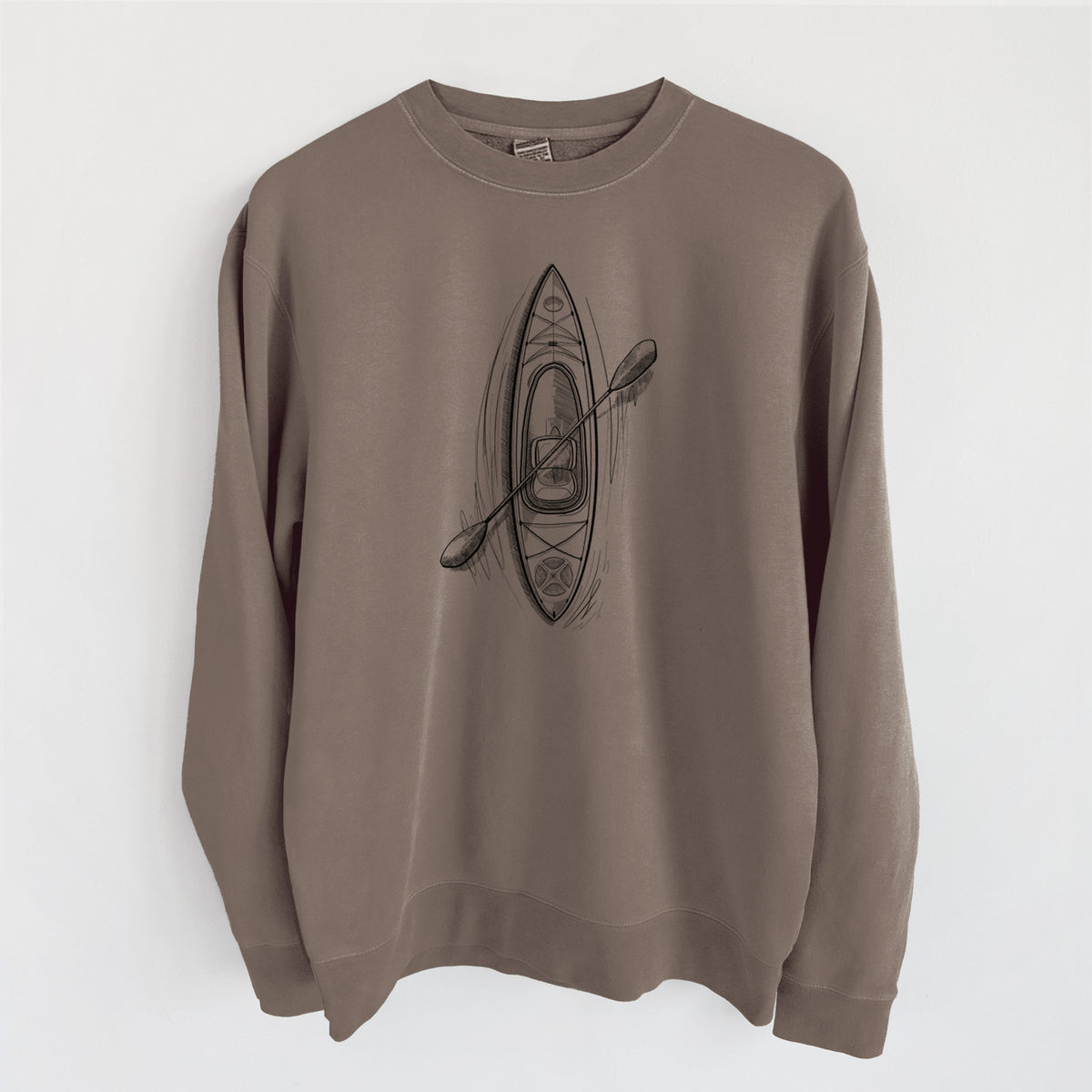 Kayak - Unisex Pigment Dyed Crew Sweatshirt in Espresso Brown Color