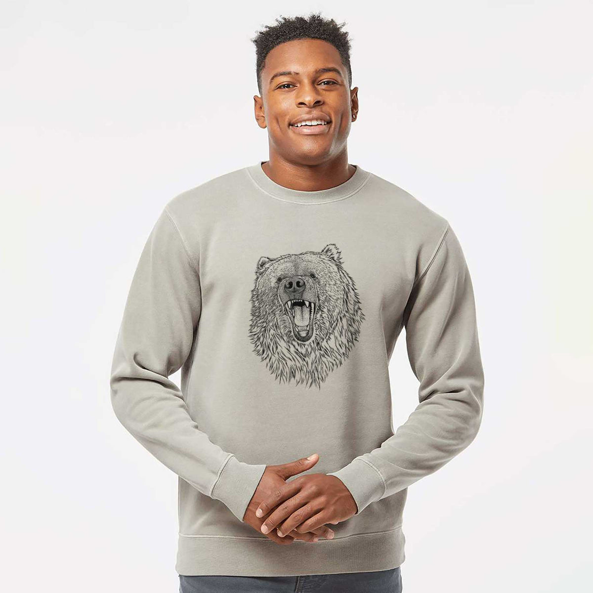 Ursus arctos - Kodiak Bear - Unisex Pigment Dyed Crew Sweatshirt