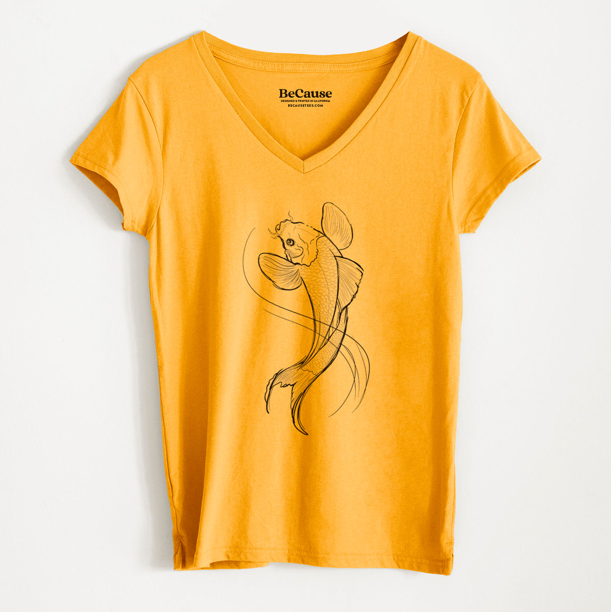 Koi Fish - Cyprinus rubrofuscus - Women&#39;s 100% Recycled V-neck