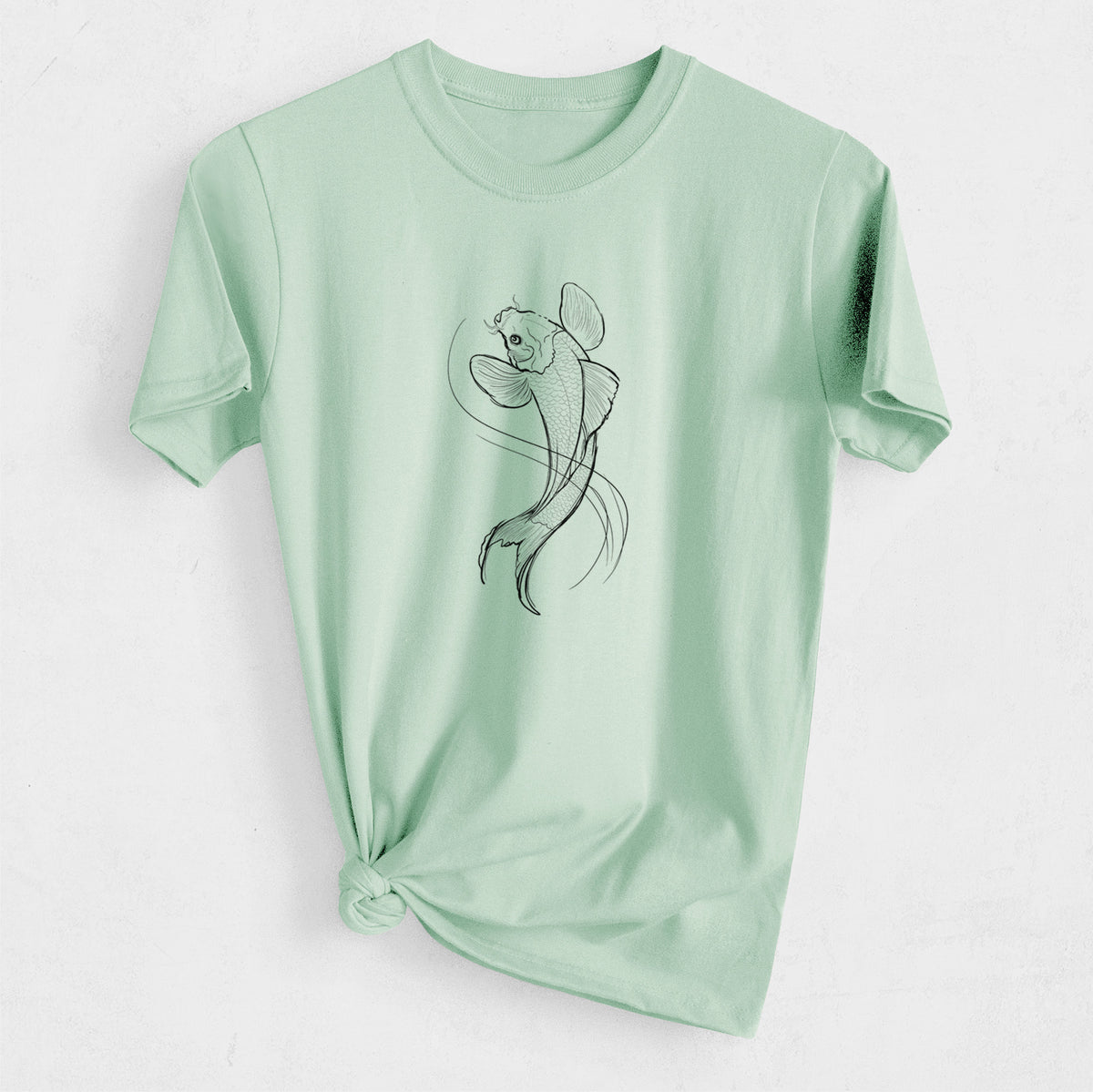 Koi Fish - Cyprinus rubrofuscus - Heavyweight Men&#39;s 100% Organic Cotton Tee
