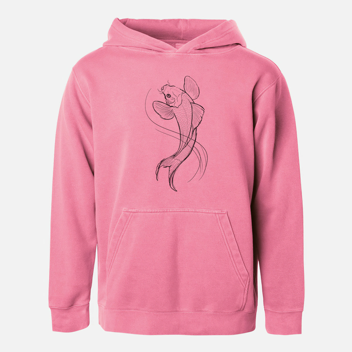 Koi Fish - Cyprinus rubrofuscus - Youth Pigment Dyed Hoodie