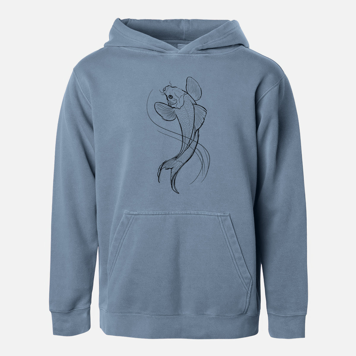 Koi Fish - Cyprinus rubrofuscus - Youth Pigment Dyed Hoodie