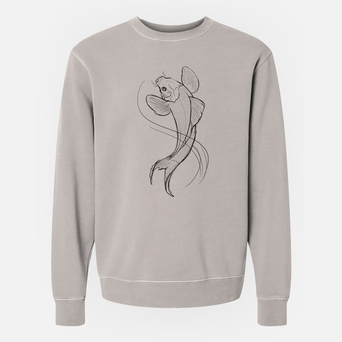 Koi Fish - Cyprinus rubrofuscus - Unisex Pigment Dyed Crew Sweatshirt