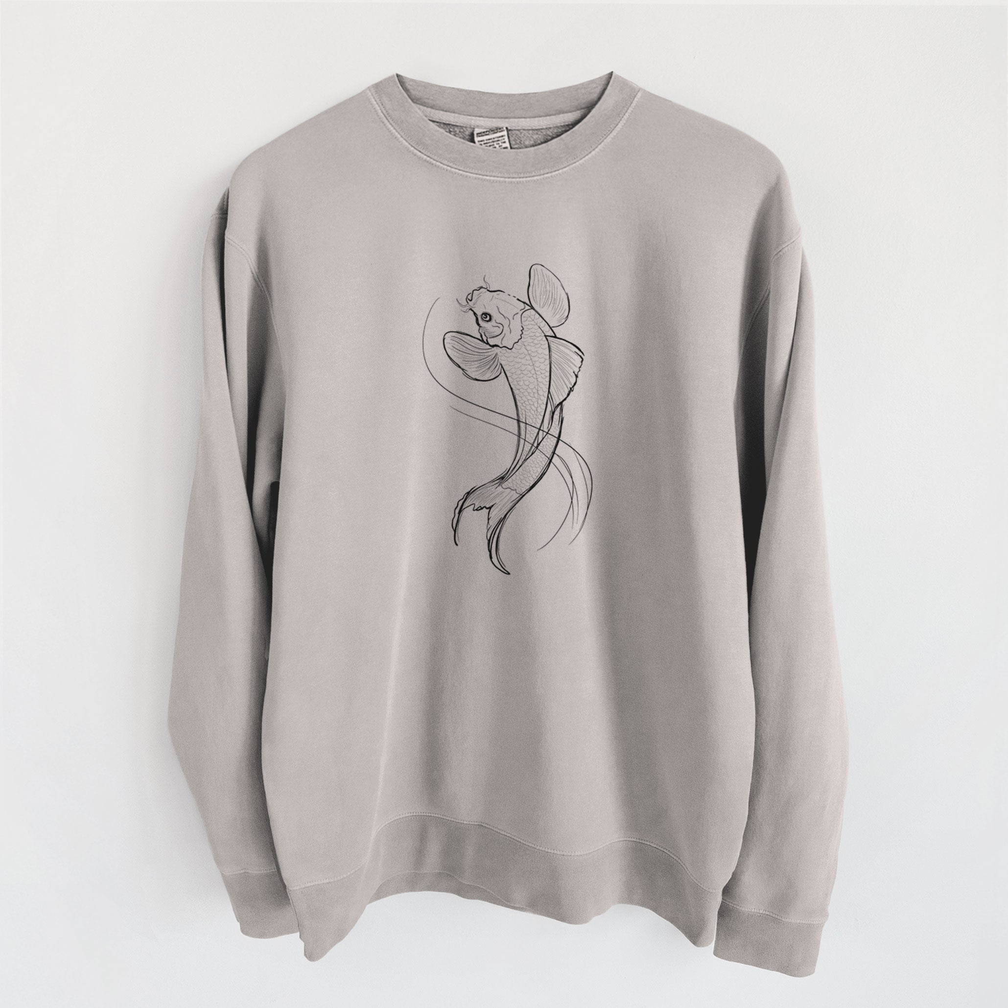 Koi Fish - Cyprinus rubrofuscus - Unisex Pigment Dyed Crew Sweatshirt