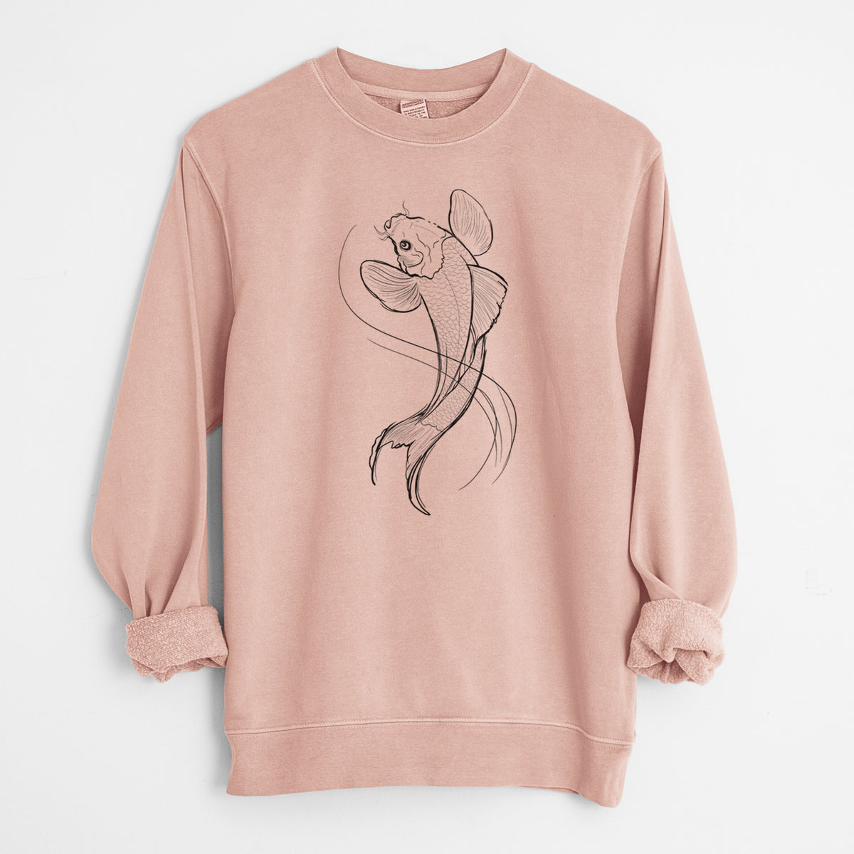 Koi Fish - Cyprinus rubrofuscus - Unisex Pigment Dyed Crew Sweatshirt