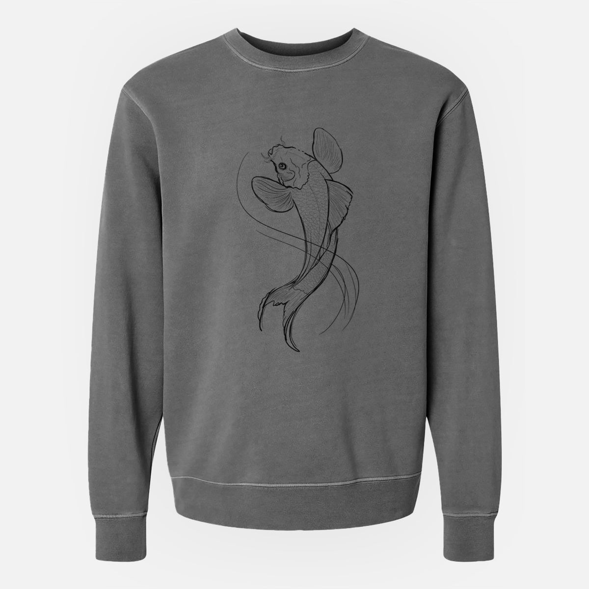 Koi Fish - Cyprinus rubrofuscus - Unisex Pigment Dyed Crew Sweatshirt