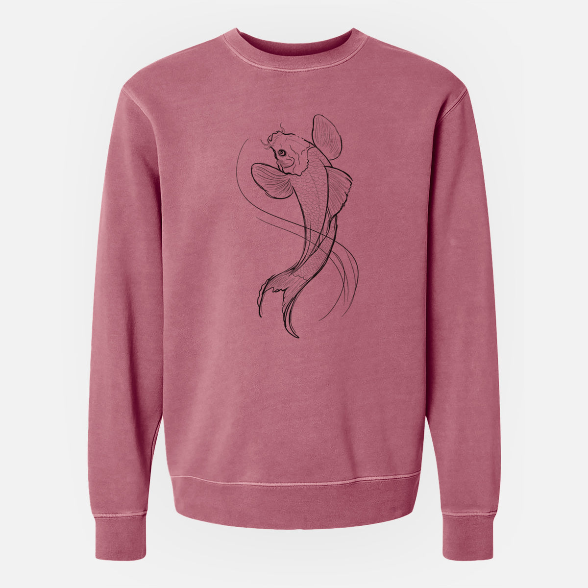 Koi Fish - Cyprinus rubrofuscus - Unisex Pigment Dyed Crew Sweatshirt