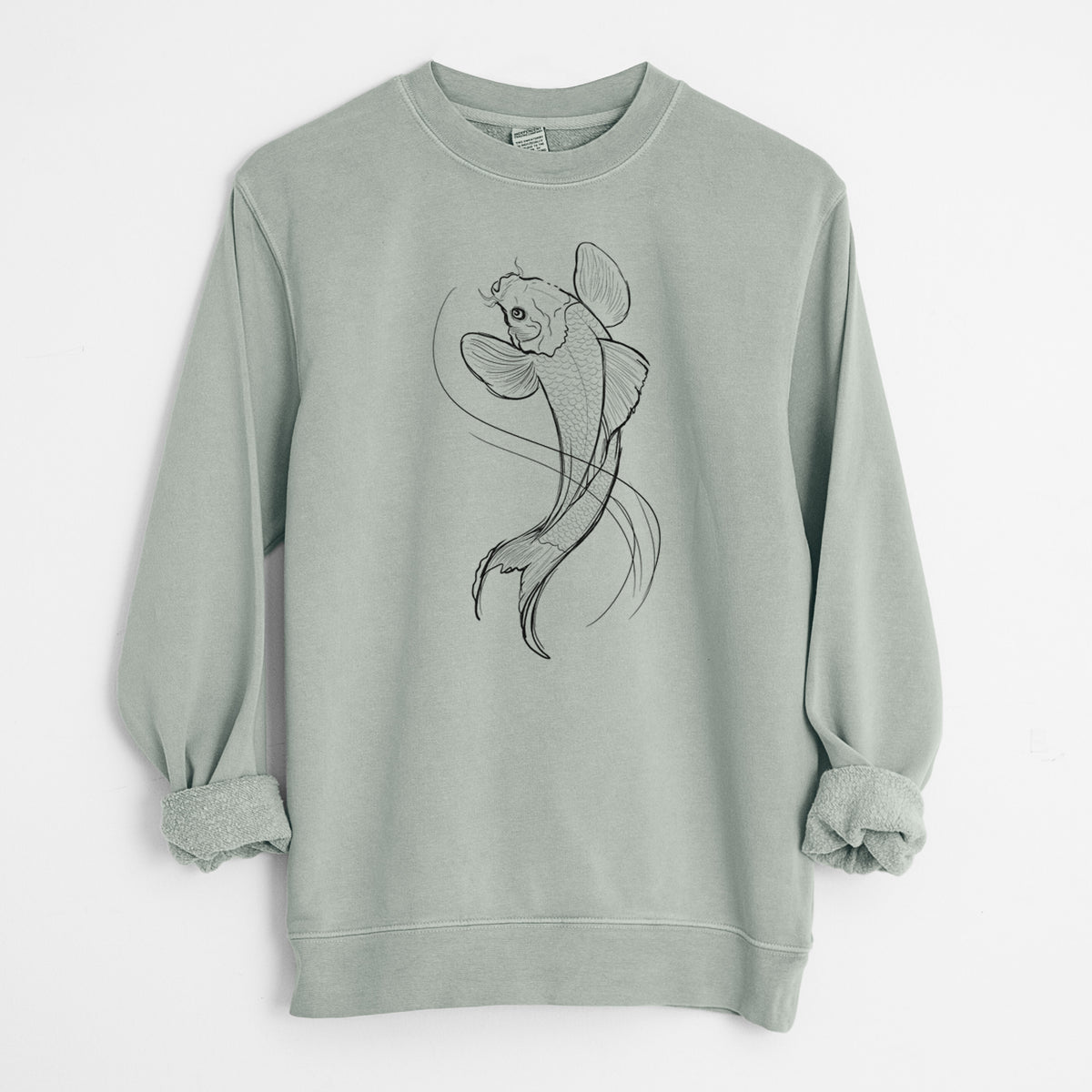 Koi Fish - Cyprinus rubrofuscus - Unisex Pigment Dyed Crew Sweatshirt