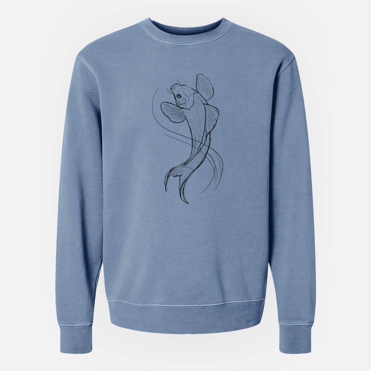 Koi Fish - Cyprinus rubrofuscus - Unisex Pigment Dyed Crew Sweatshirt