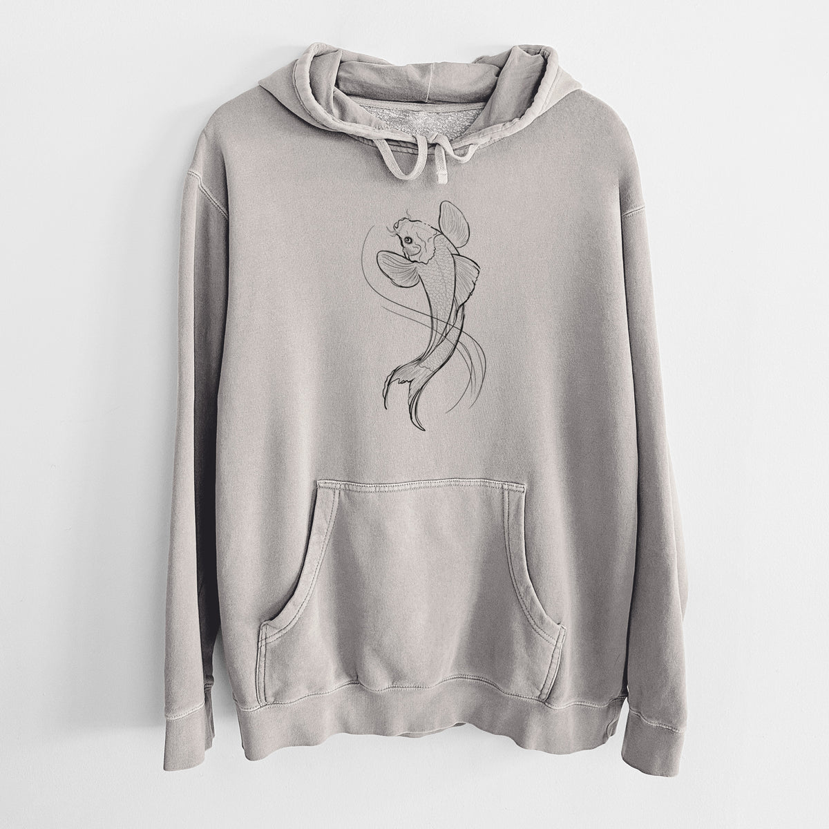Koi Fish - Cyprinus rubrofuscus - Unisex Pigment Dyed Hoodie