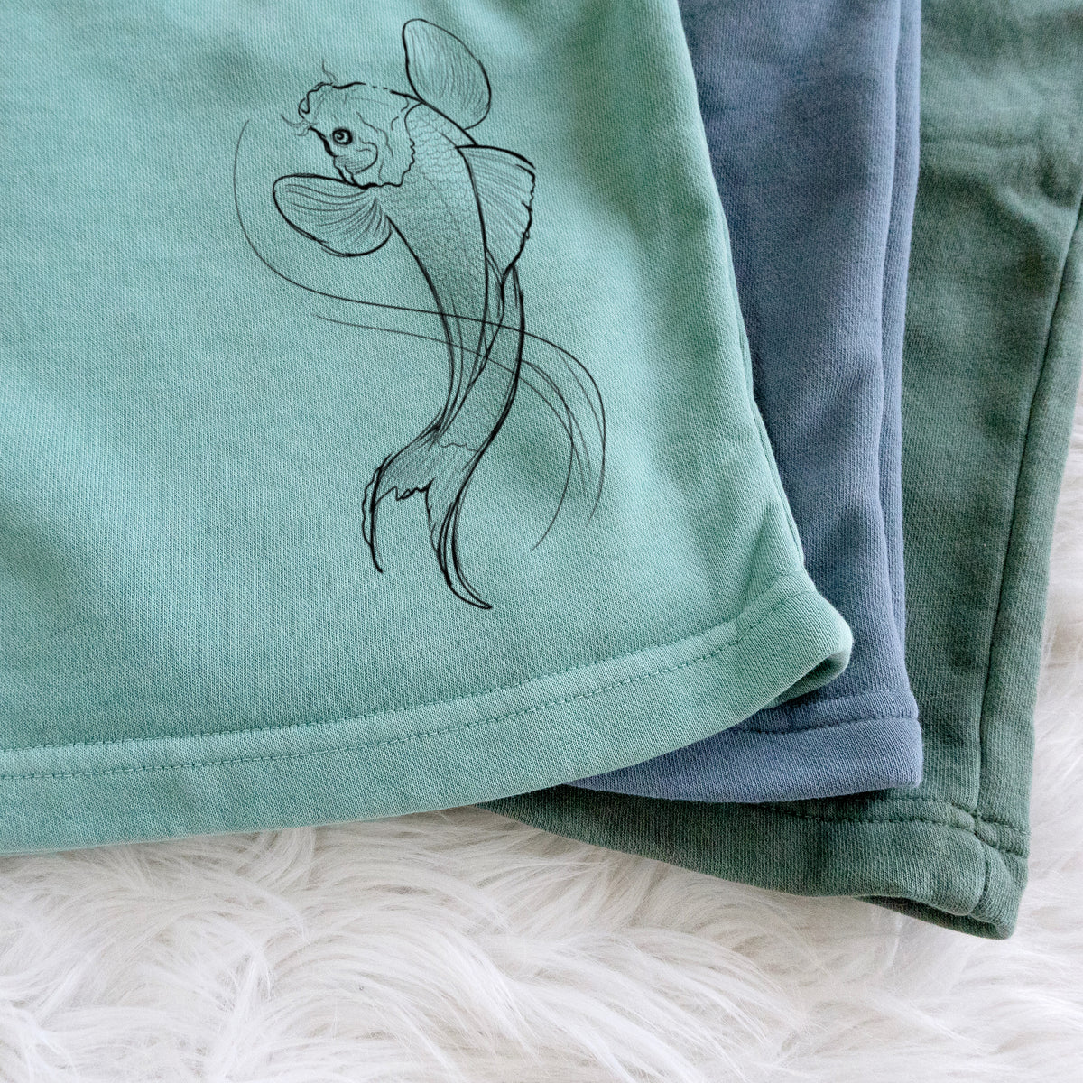 Koi Fish - Cyprinus rubrofuscus - Unisex Pigment Dyed Shorts