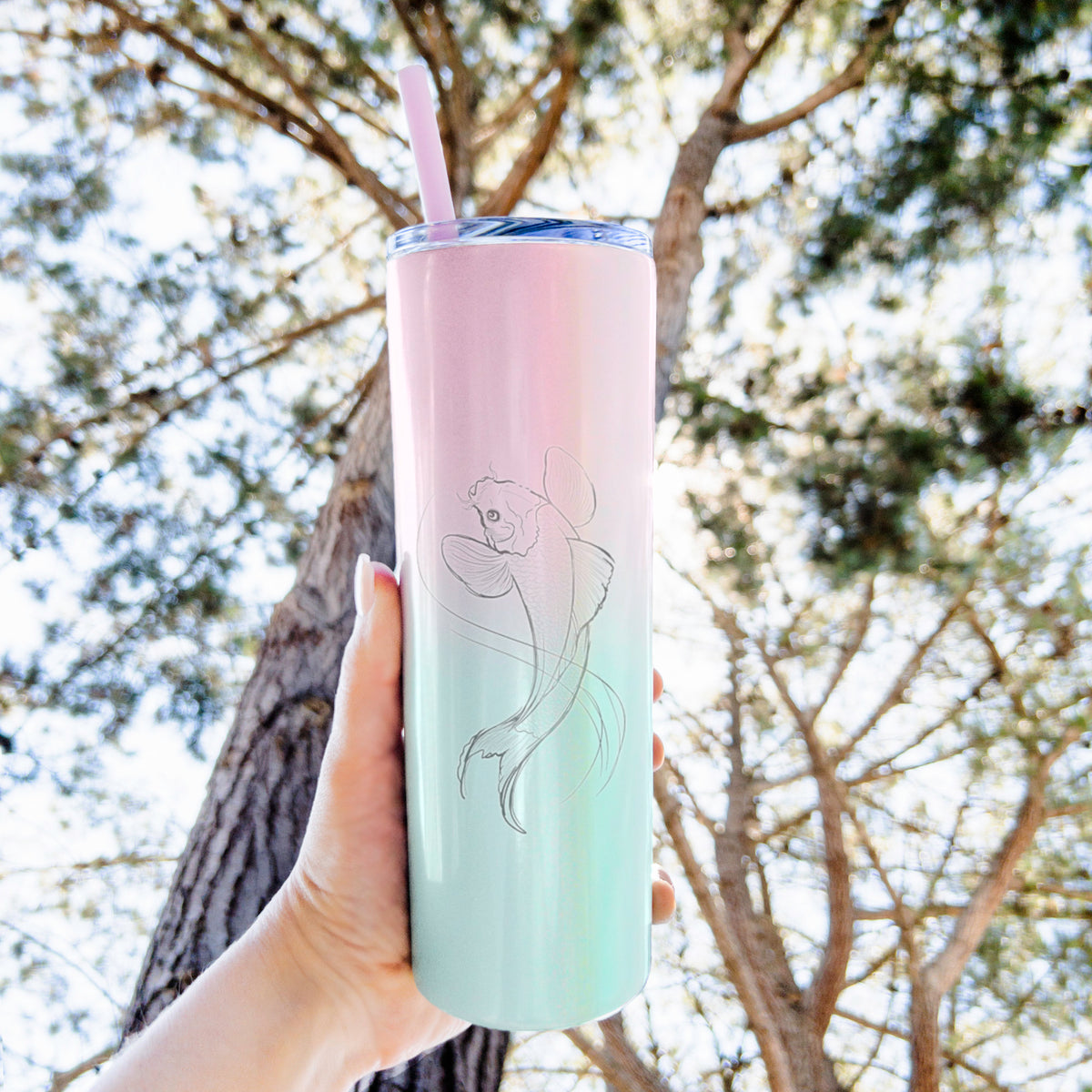 Koi Fish - Cyprinus rubrofuscus - 20oz Skinny Tumbler