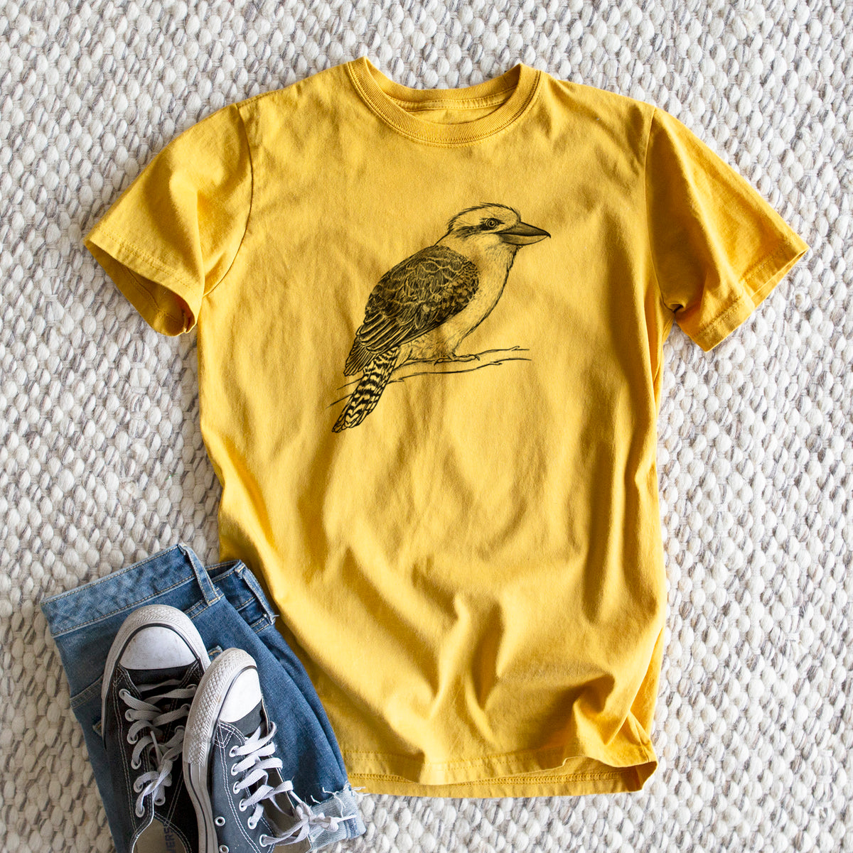 Kookaburra - Dacelo novaeguineae - Heavyweight Men&#39;s 100% Organic Cotton Tee