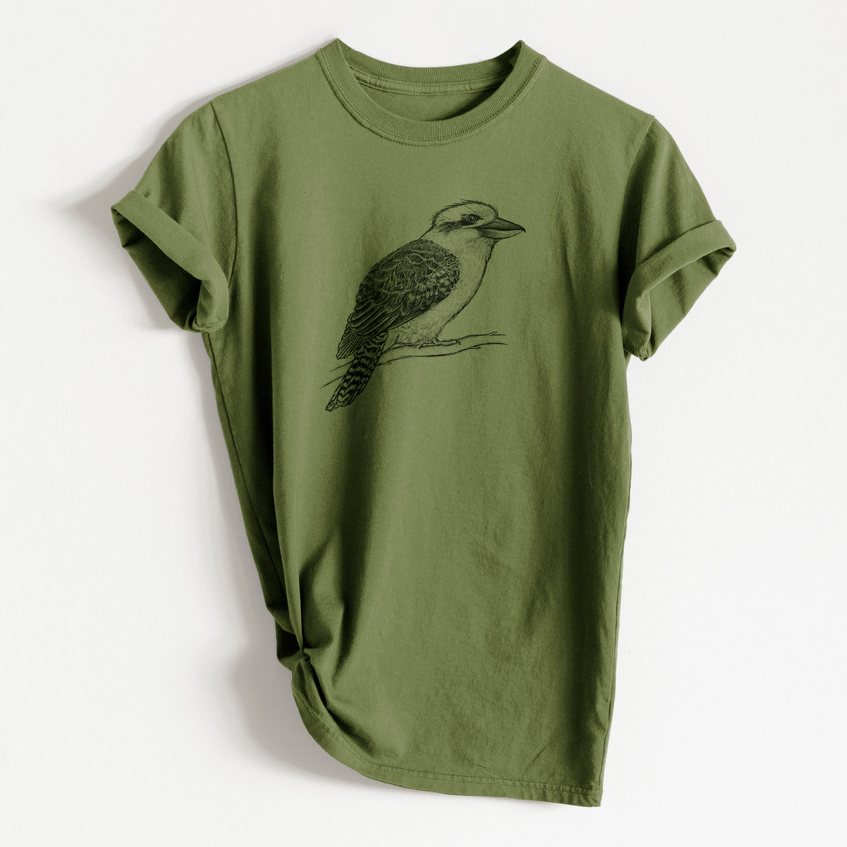 Kookaburra - Dacelo novaeguineae - Heavyweight Men&#39;s 100% Organic Cotton Tee