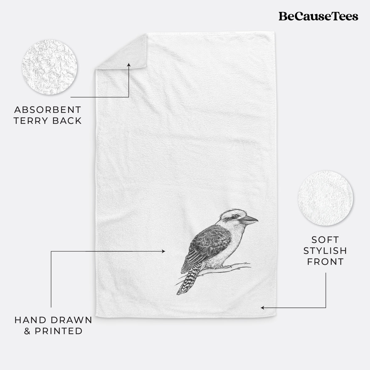 Kookaburra - Dacelo novaeguineae Premium Decorative Hand Towel