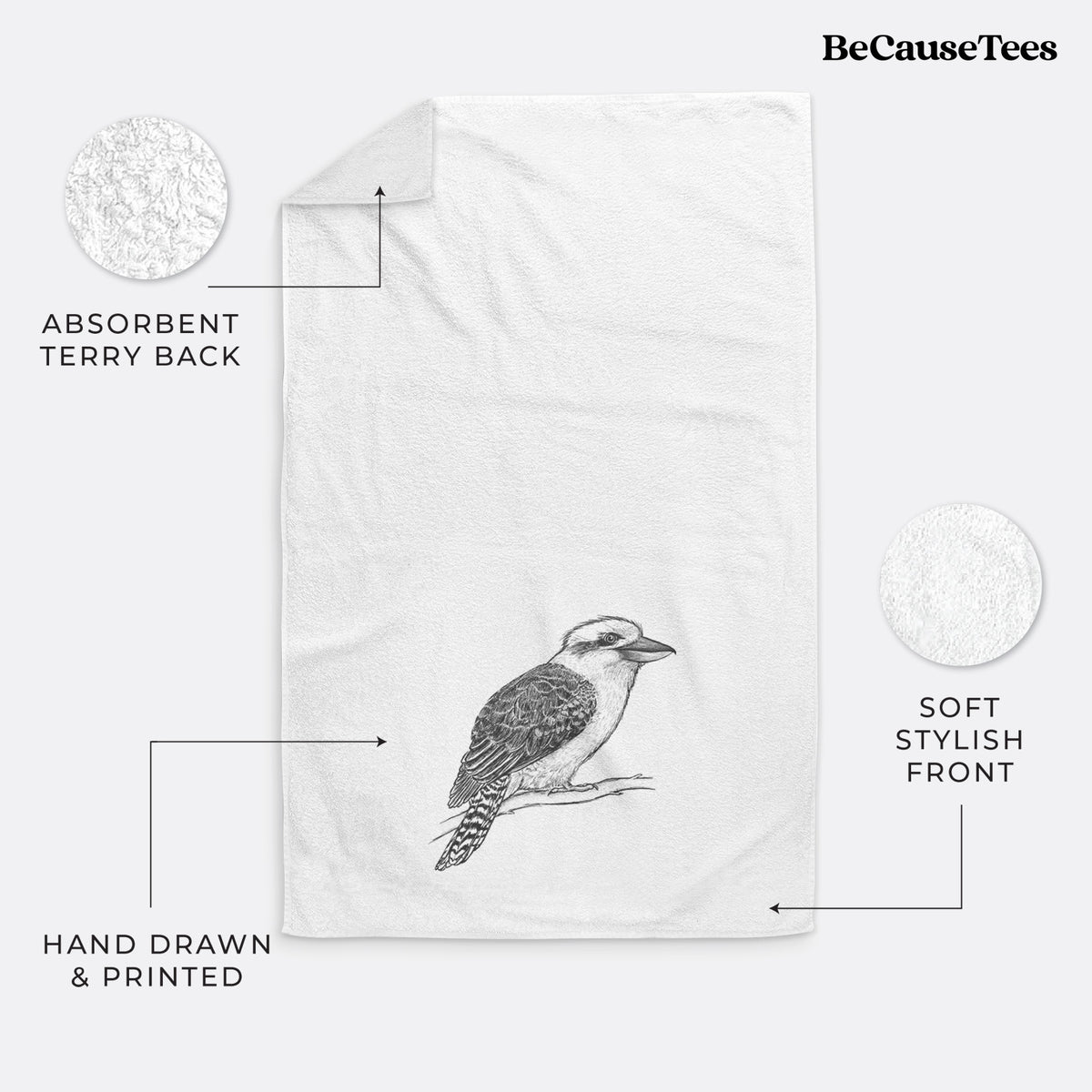 Kookaburra - Dacelo novaeguineae Premium Decorative Hand Towel