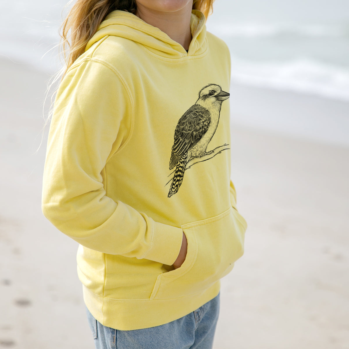 Kookaburra - Dacelo novaeguineae - Youth Pigment Dyed Hoodie