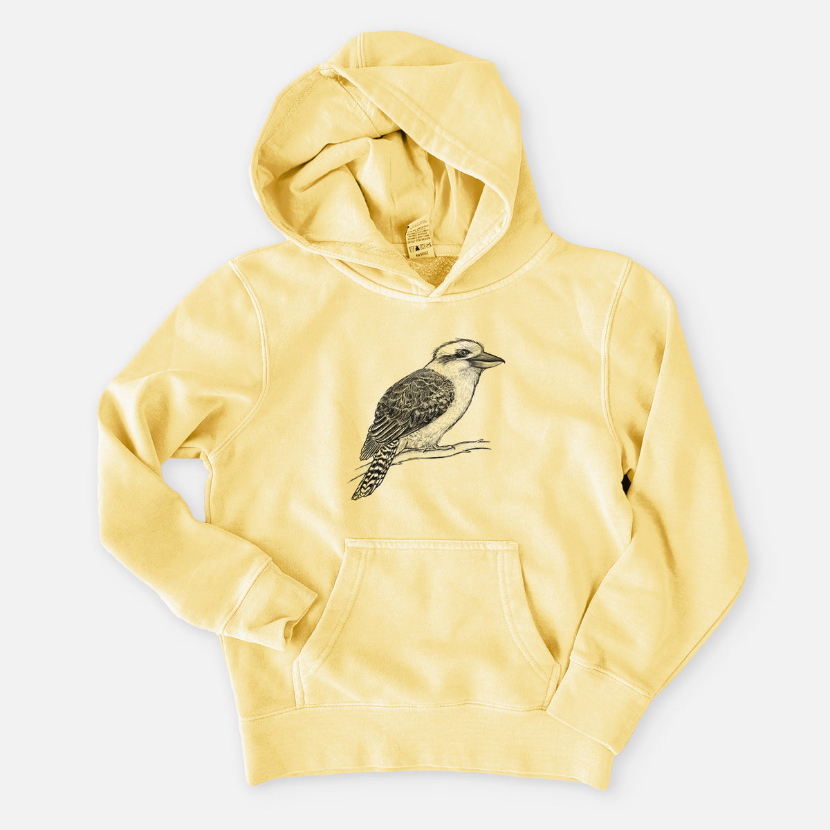 Kookaburra - Dacelo novaeguineae - Youth Pigment Dyed Hoodie