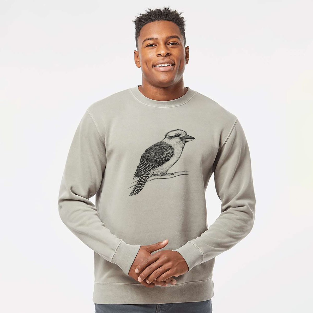 Kookaburra - Dacelo novaeguineae - Unisex Pigment Dyed Crew Sweatshirt