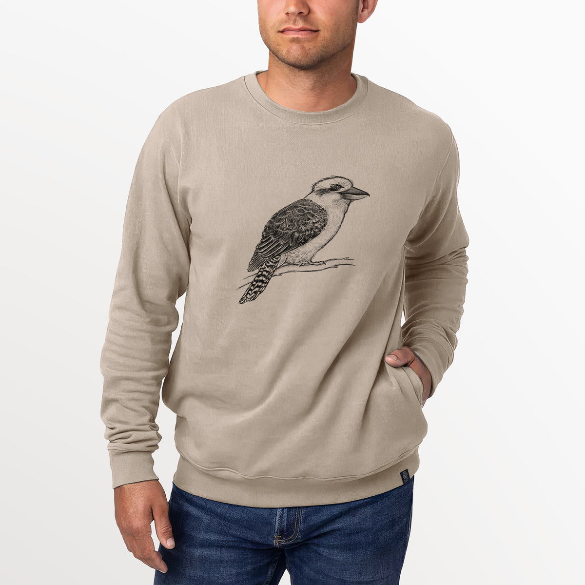 Kookaburra - Dacelo novaeguineae  - Unisex Reclaimed Crewneck Sweatshirt