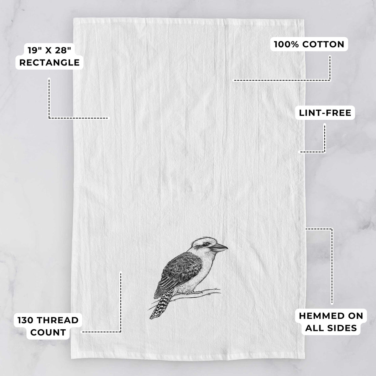 Kookaburra - Dacelo novaeguineae Tea Towel