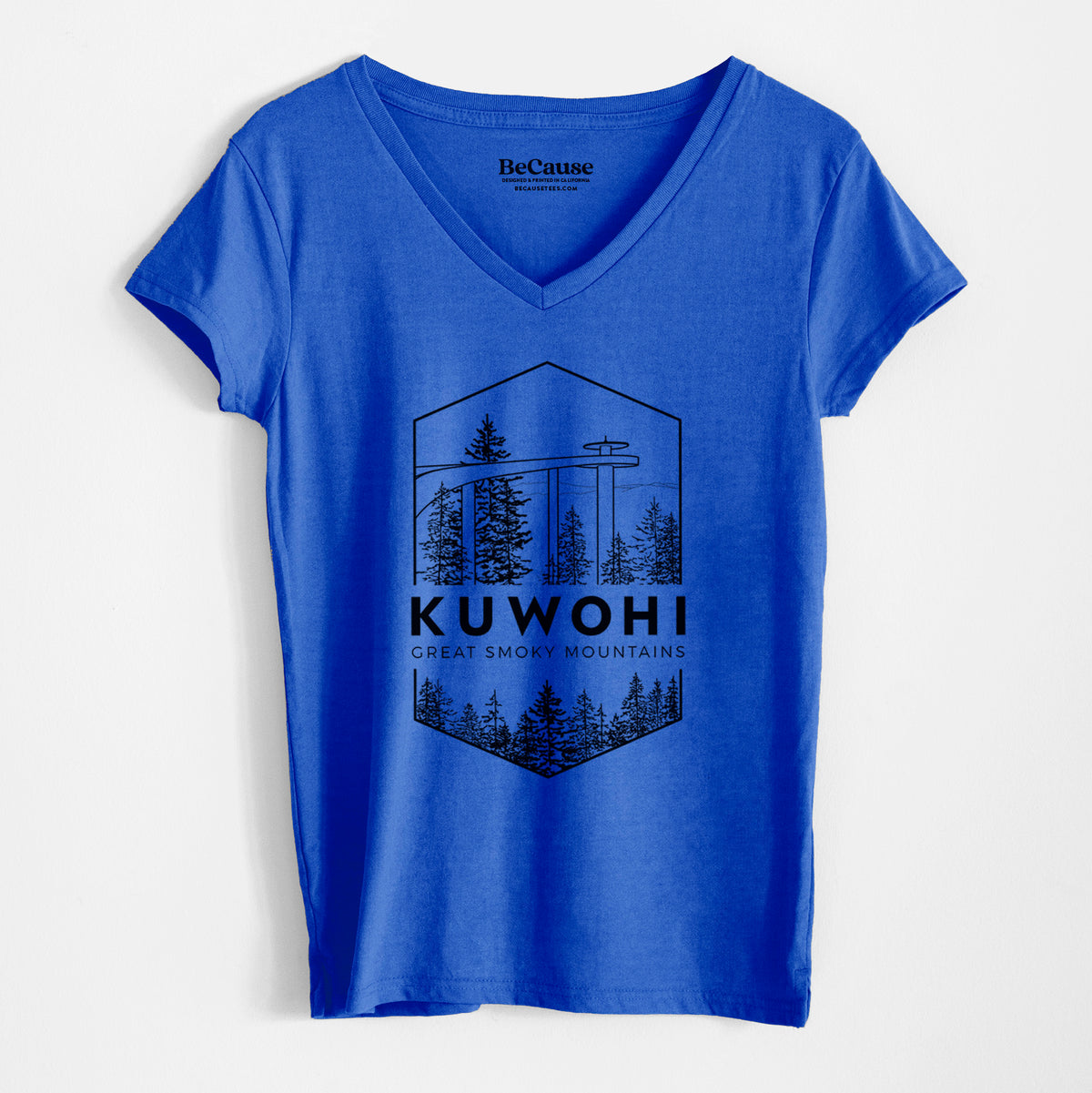 Kuwohi - Great Smoky Mountains National Park - Women&#39;s 100% Recycled V-neck