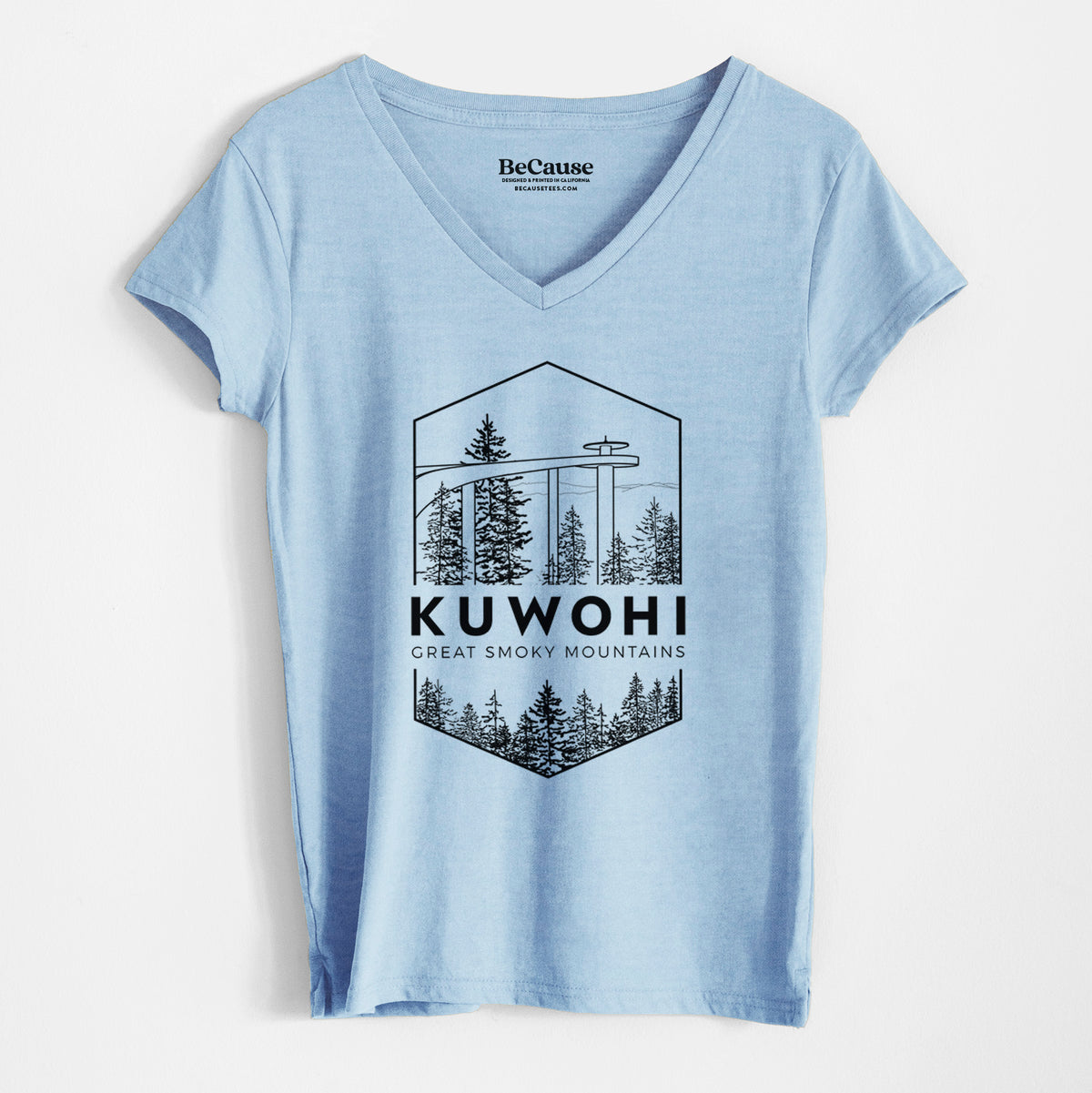 Kuwohi - Great Smoky Mountains National Park - Women&#39;s 100% Recycled V-neck