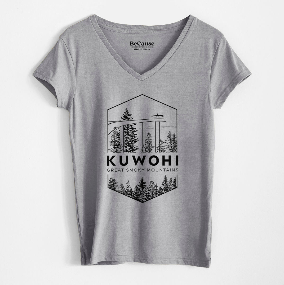 Kuwohi - Great Smoky Mountains National Park - Women&#39;s 100% Recycled V-neck