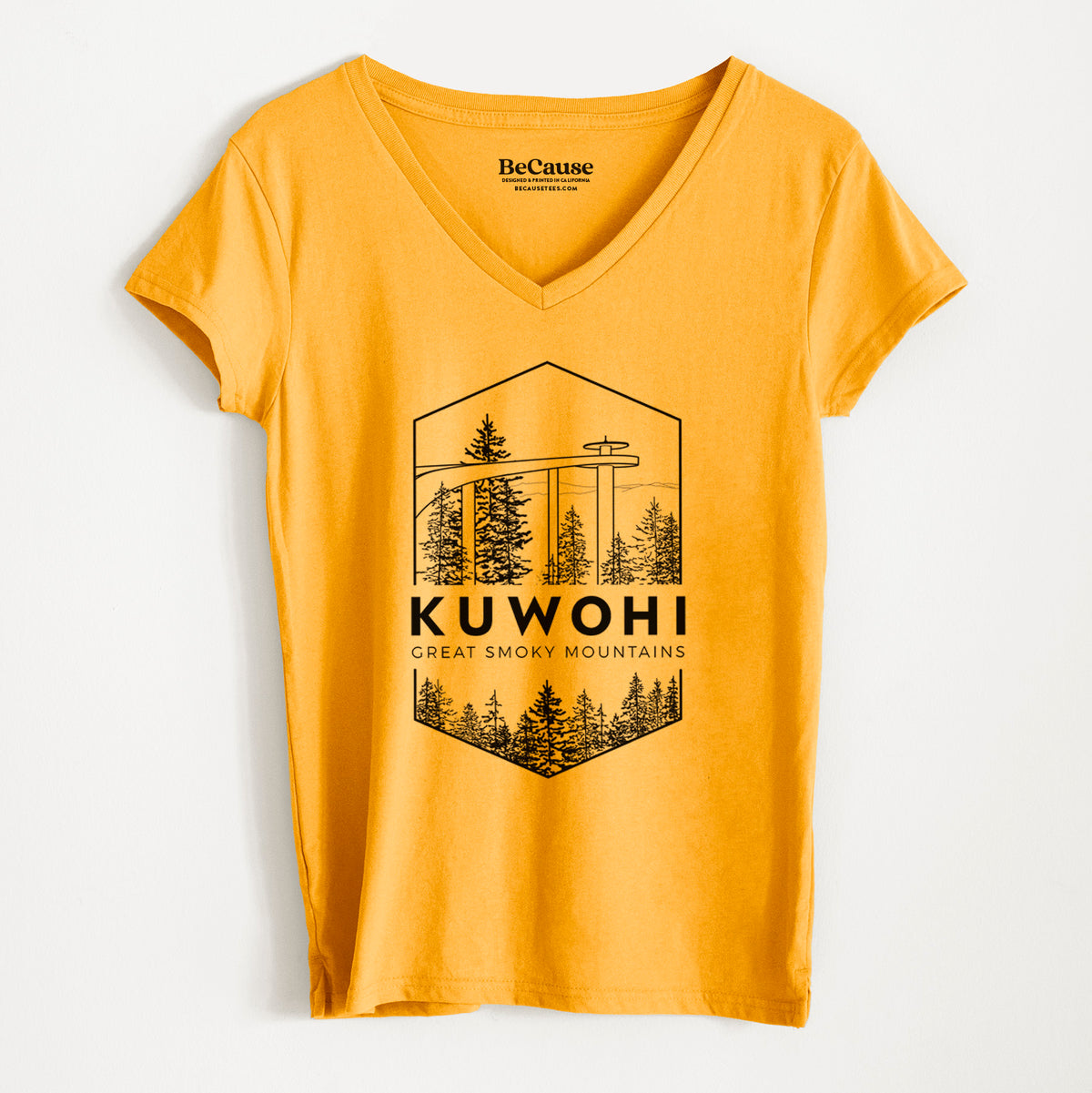 Kuwohi - Great Smoky Mountains National Park - Women&#39;s 100% Recycled V-neck