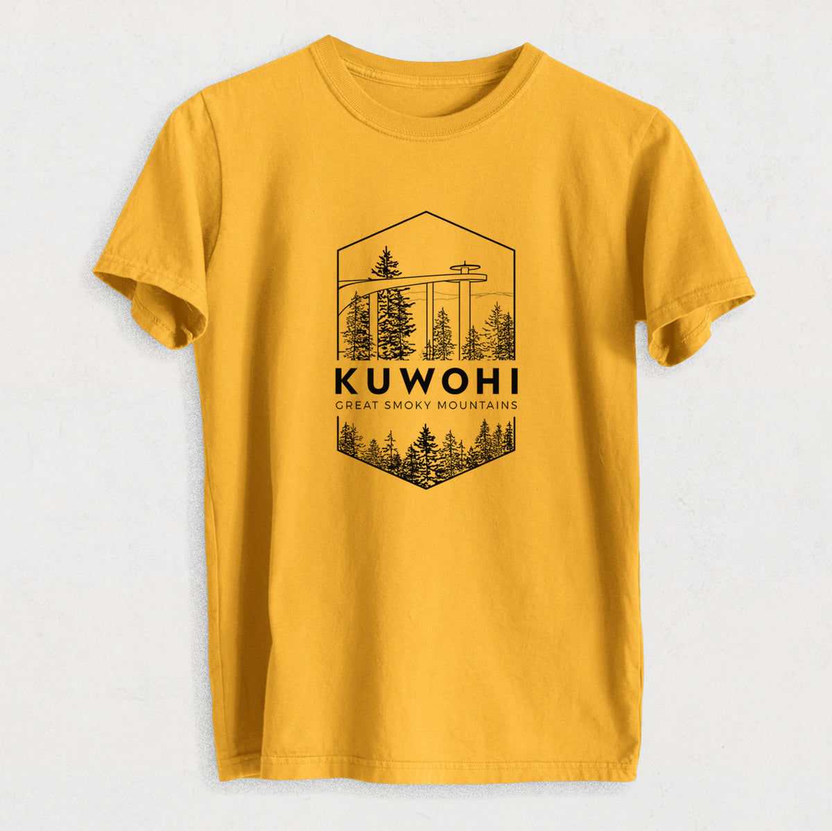 Kuwohi - Great Smoky Mountains National Park - Heavyweight Men&#39;s 100% Organic Cotton Tee