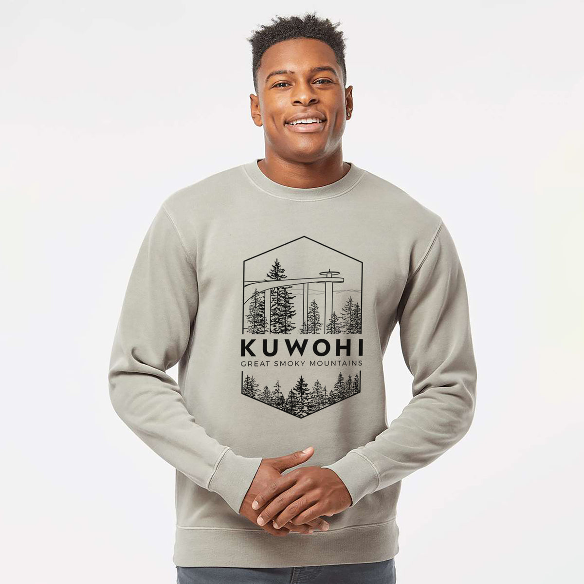 Kuwohi - Great Smoky Mountains National Park - Unisex Pigment Dyed Crew Sweatshirt