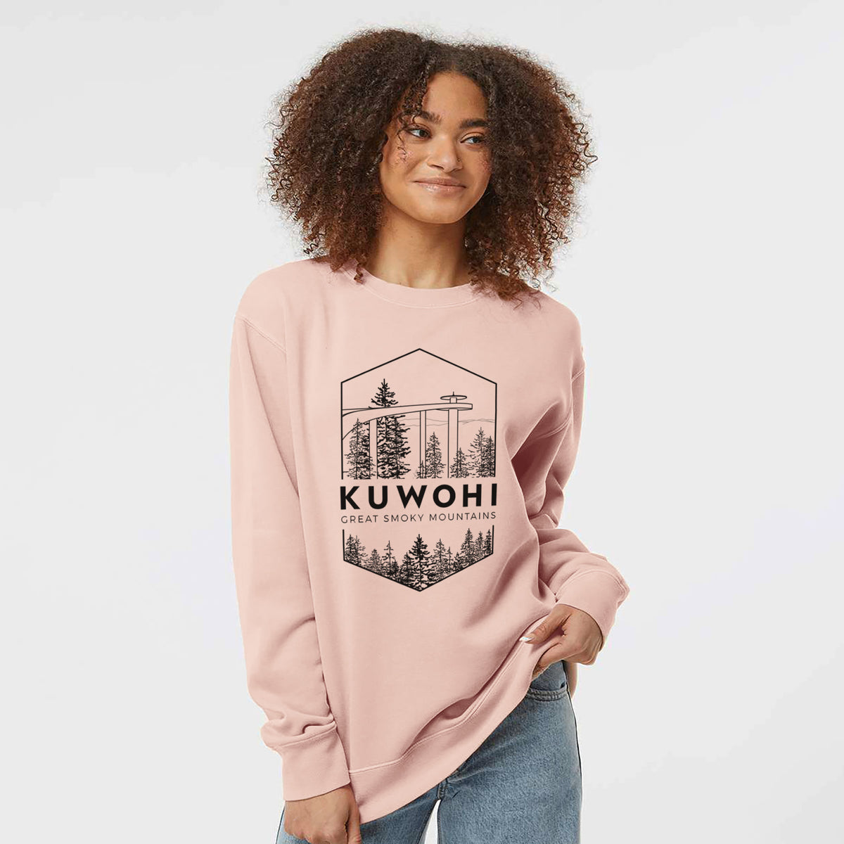 Kuwohi - Great Smoky Mountains National Park - Unisex Pigment Dyed Crew Sweatshirt