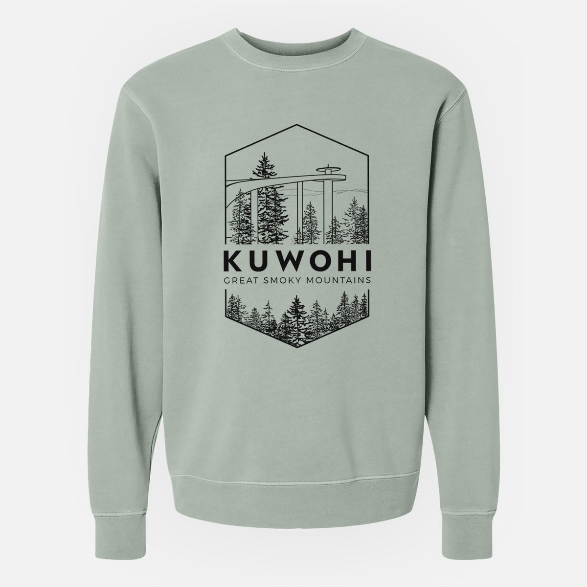 Kuwohi - Great Smoky Mountains National Park - Unisex Pigment Dyed Crew Sweatshirt