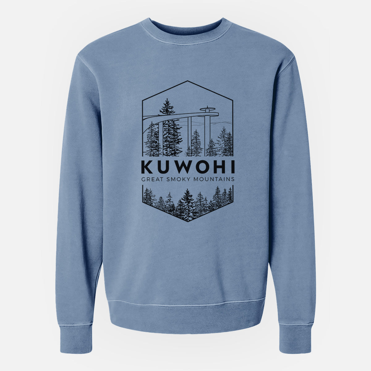 Kuwohi - Great Smoky Mountains National Park - Unisex Pigment Dyed Crew Sweatshirt